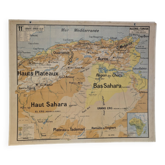 Vidal Lablache school map - Algeria and Tunisia