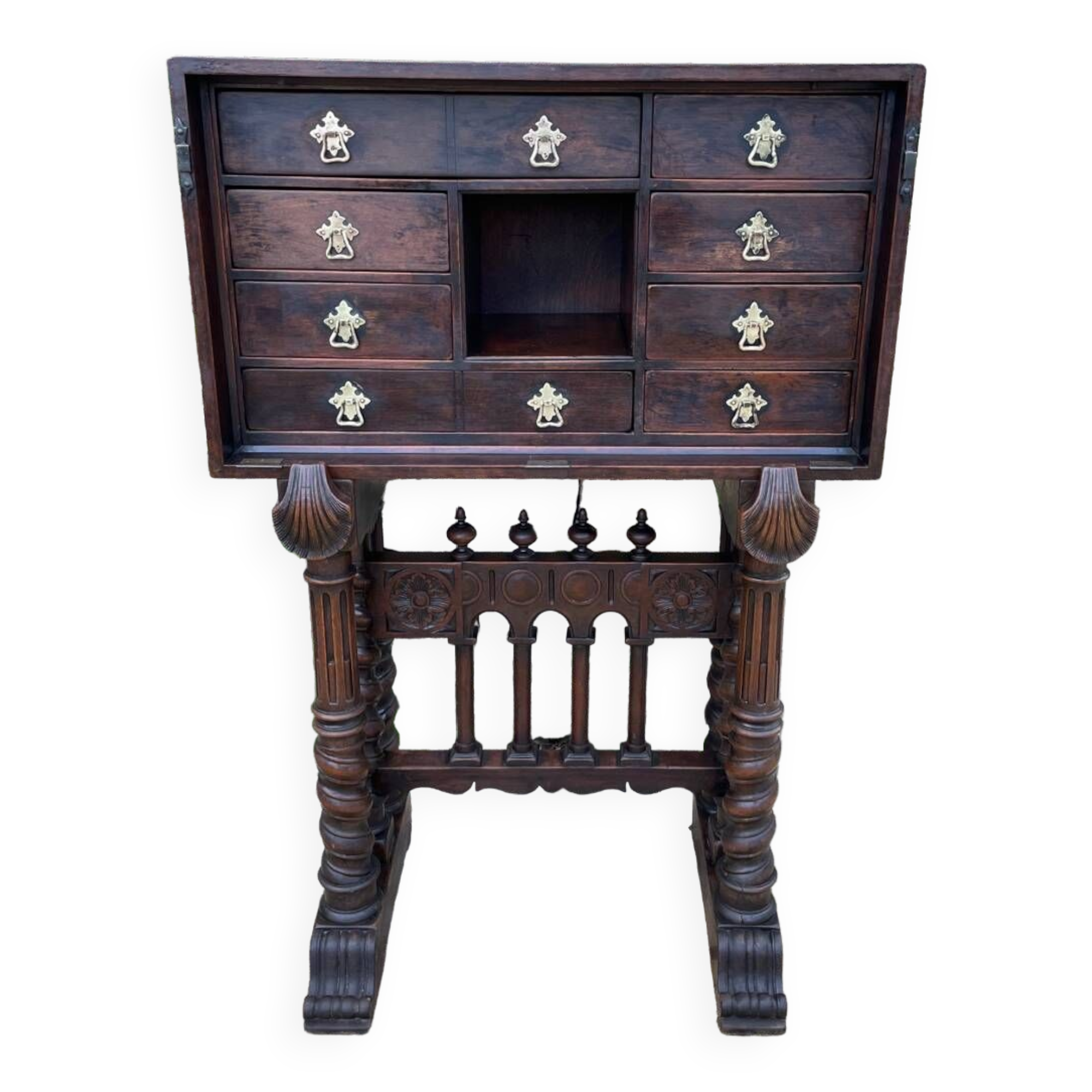 Spanish Vargueno Walnut Cabinet
