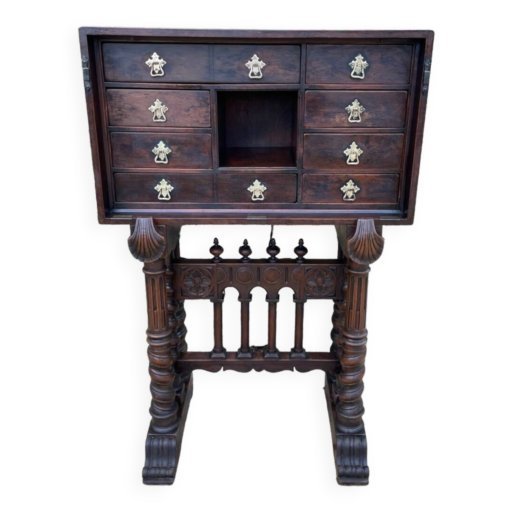 Spanish Vargueno Walnut Cabinet