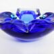 Cendrier en verre de Murano bleu