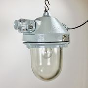 Lampe industrielle grise antidéflagrante, années 1970