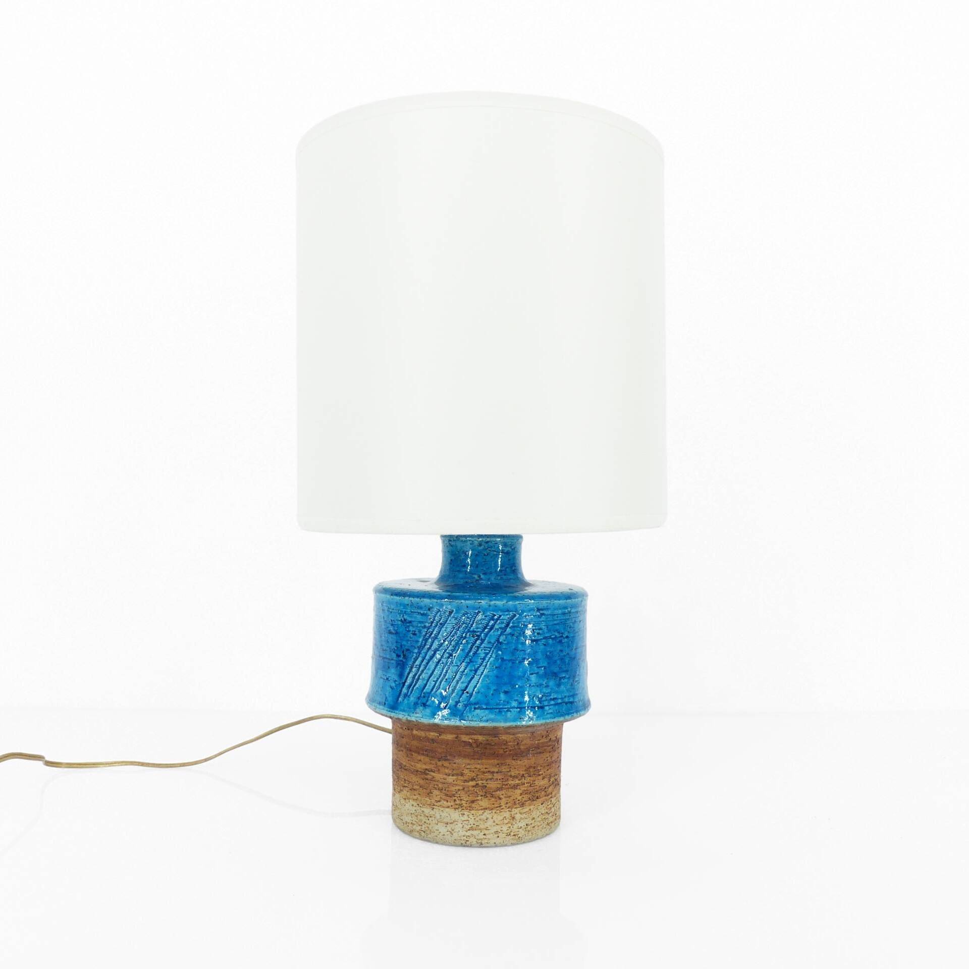 Lampe scandinave en grès bleu par Inger Persson pour Rörstrand, Suède 1960