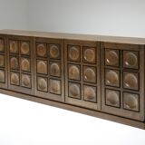 1970 oak graphic buffet