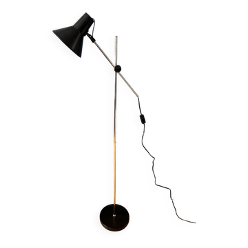 Vintage adjustable black floor lamp in style of Hoogervorst
