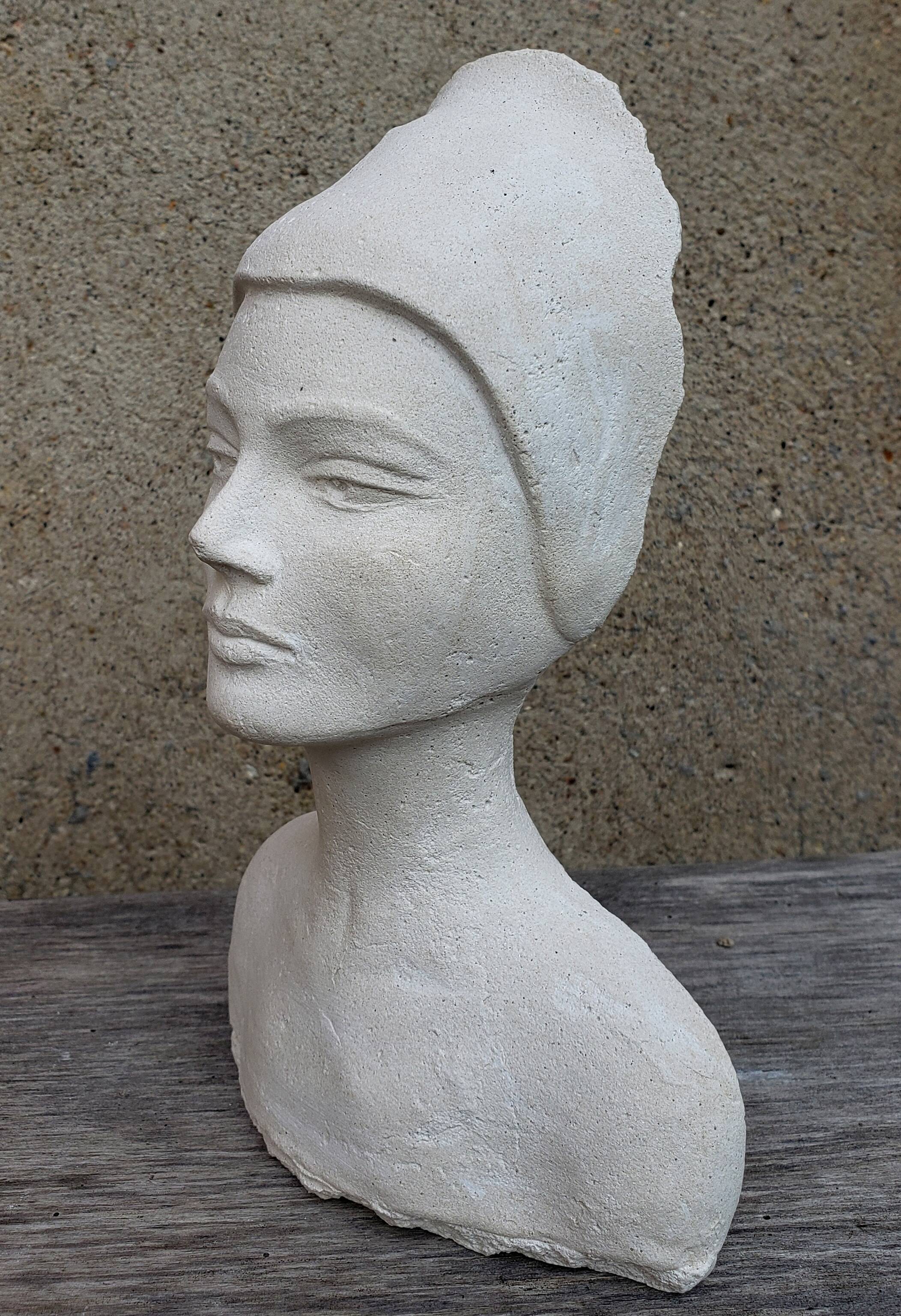 Woman bust in plaster