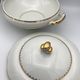 Soup bowl in white porcelain paste and enamels of limoges finish gilding