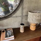Glazed cylindrical stoneware vase