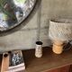 Glazed cylindrical stoneware vase