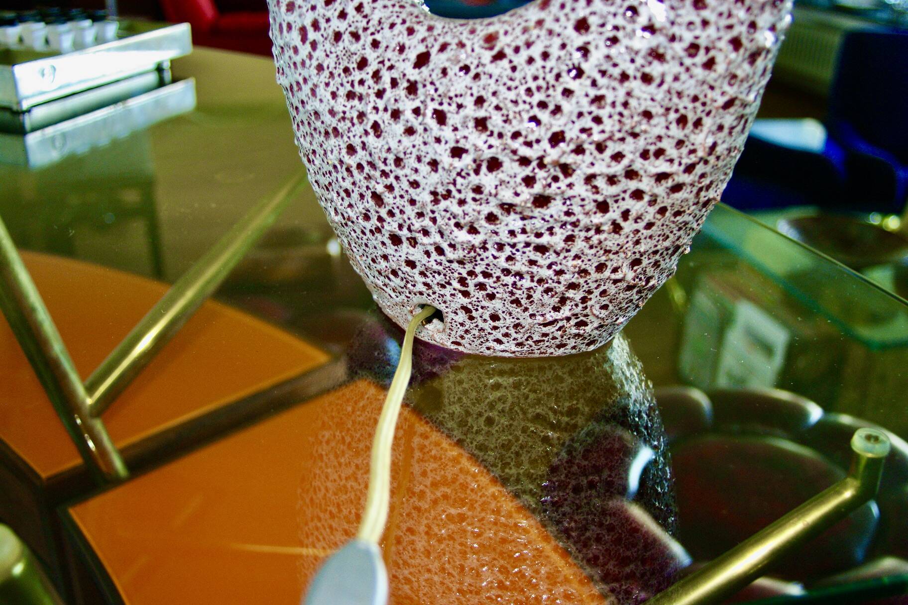 Large ceramic free figure lamp signed Le Vaucourt Vallauris