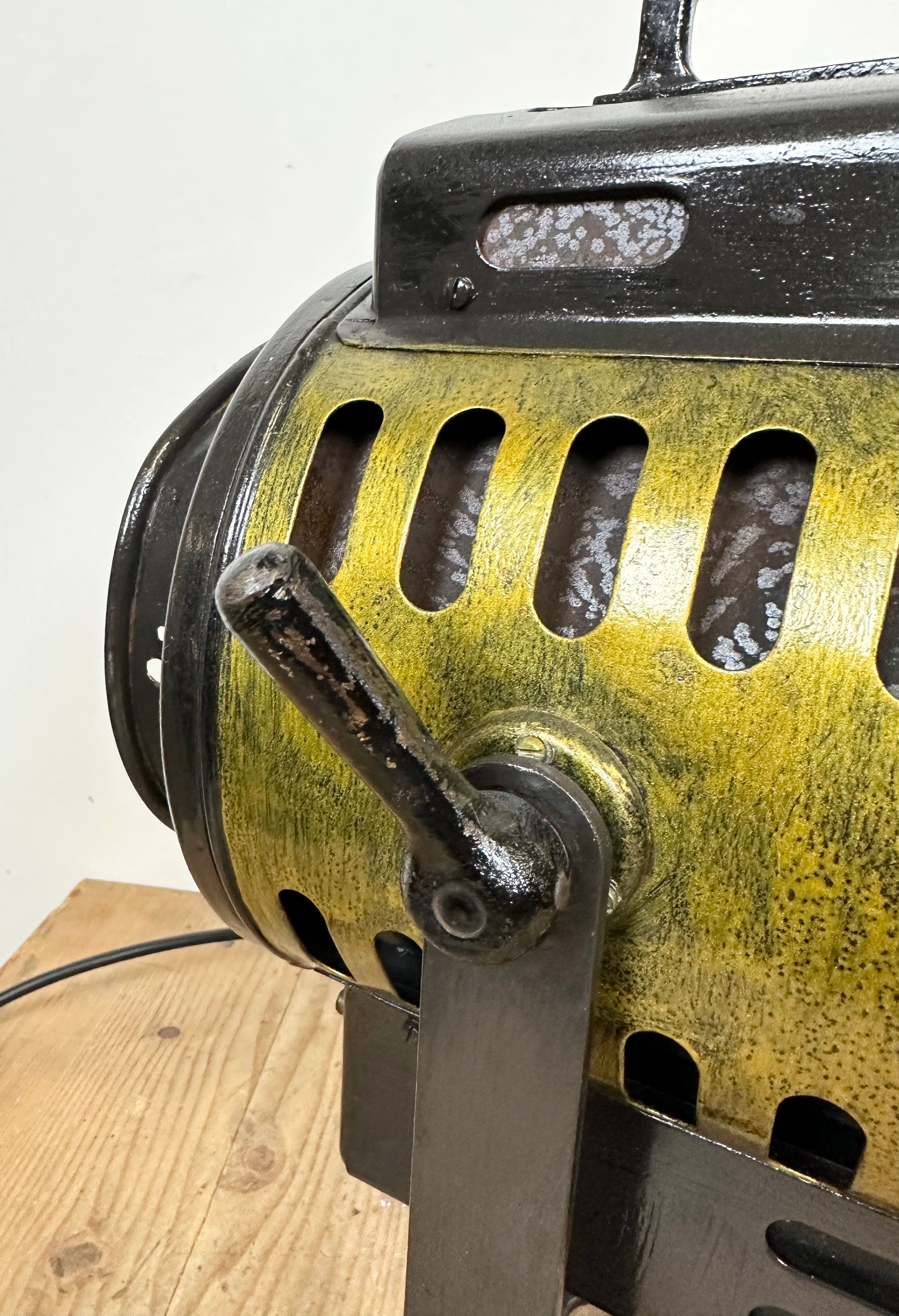 Vintage black theatre spotlight table lamp, 1960s