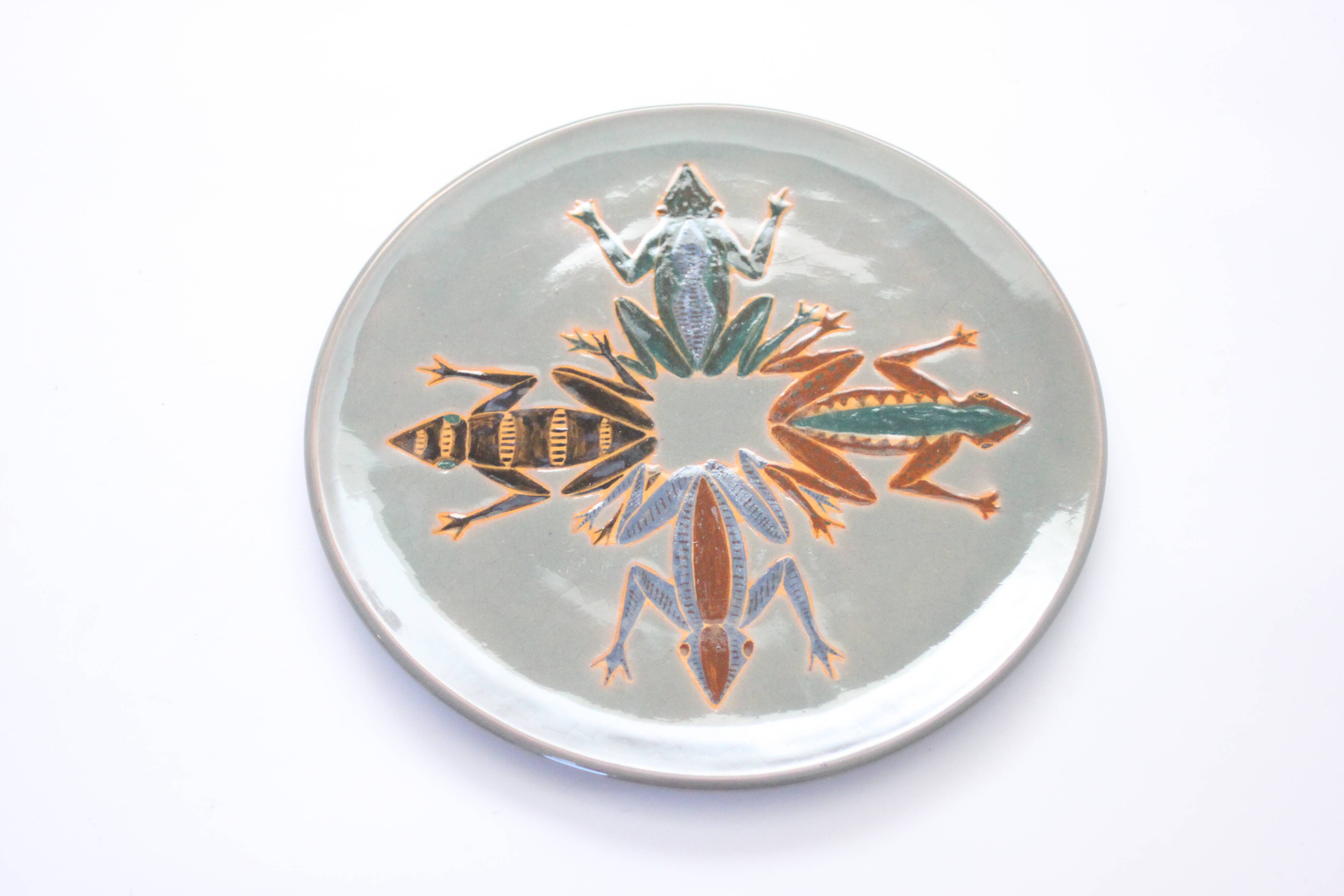 Ceramic plate by Nzouala Fidele, Ecole des arts, Brazzaville Congo 1960s
