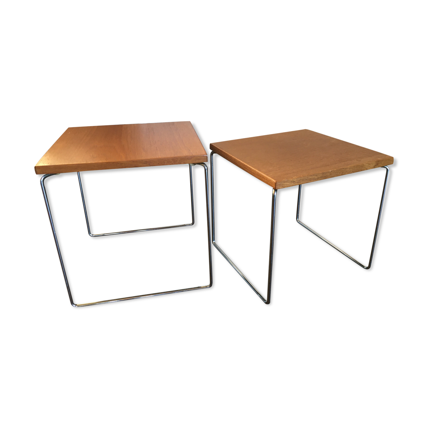 Teak and steel nesting tables from Brabantia, 1960s