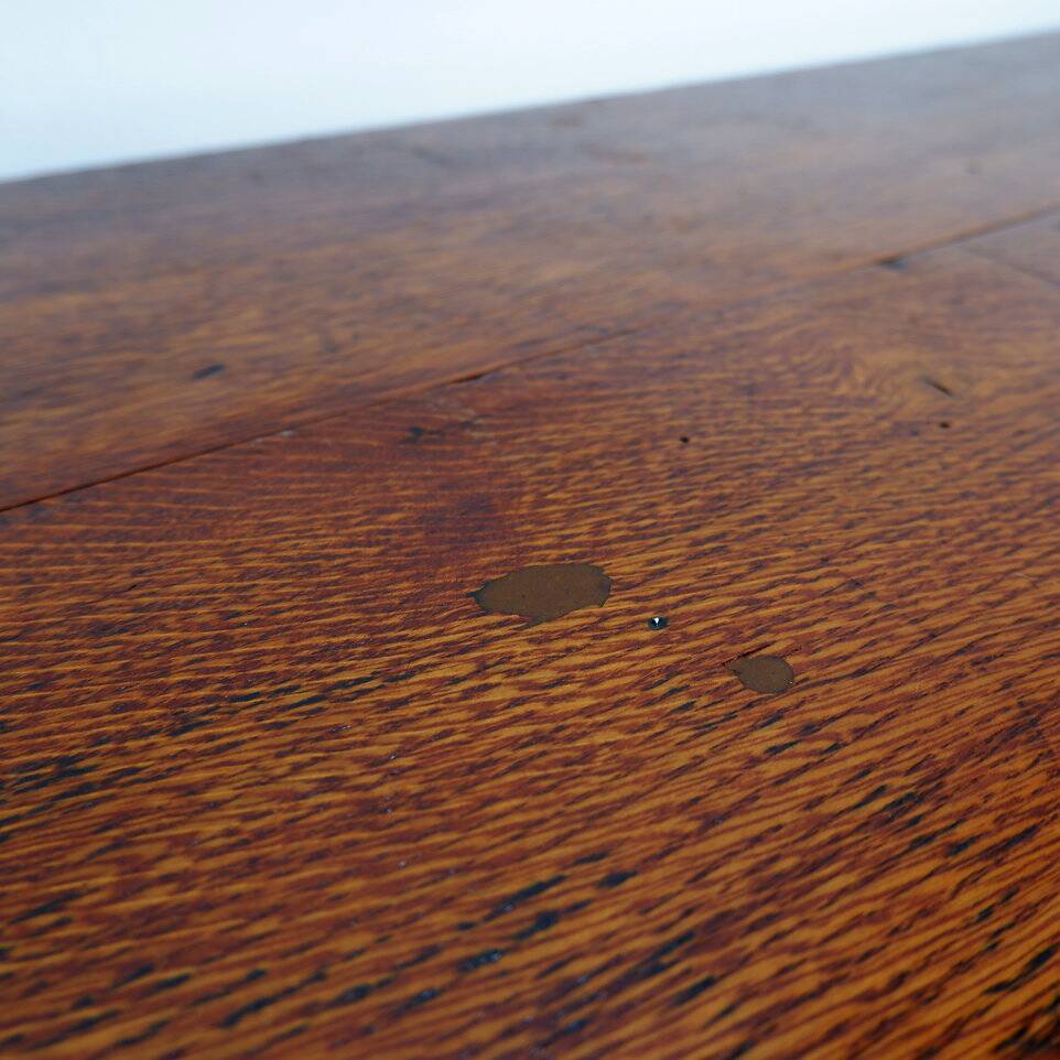 Industrial Bistro Table in Wood and Wrought Iron -