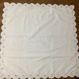 Embroidered table placemat with initials AW