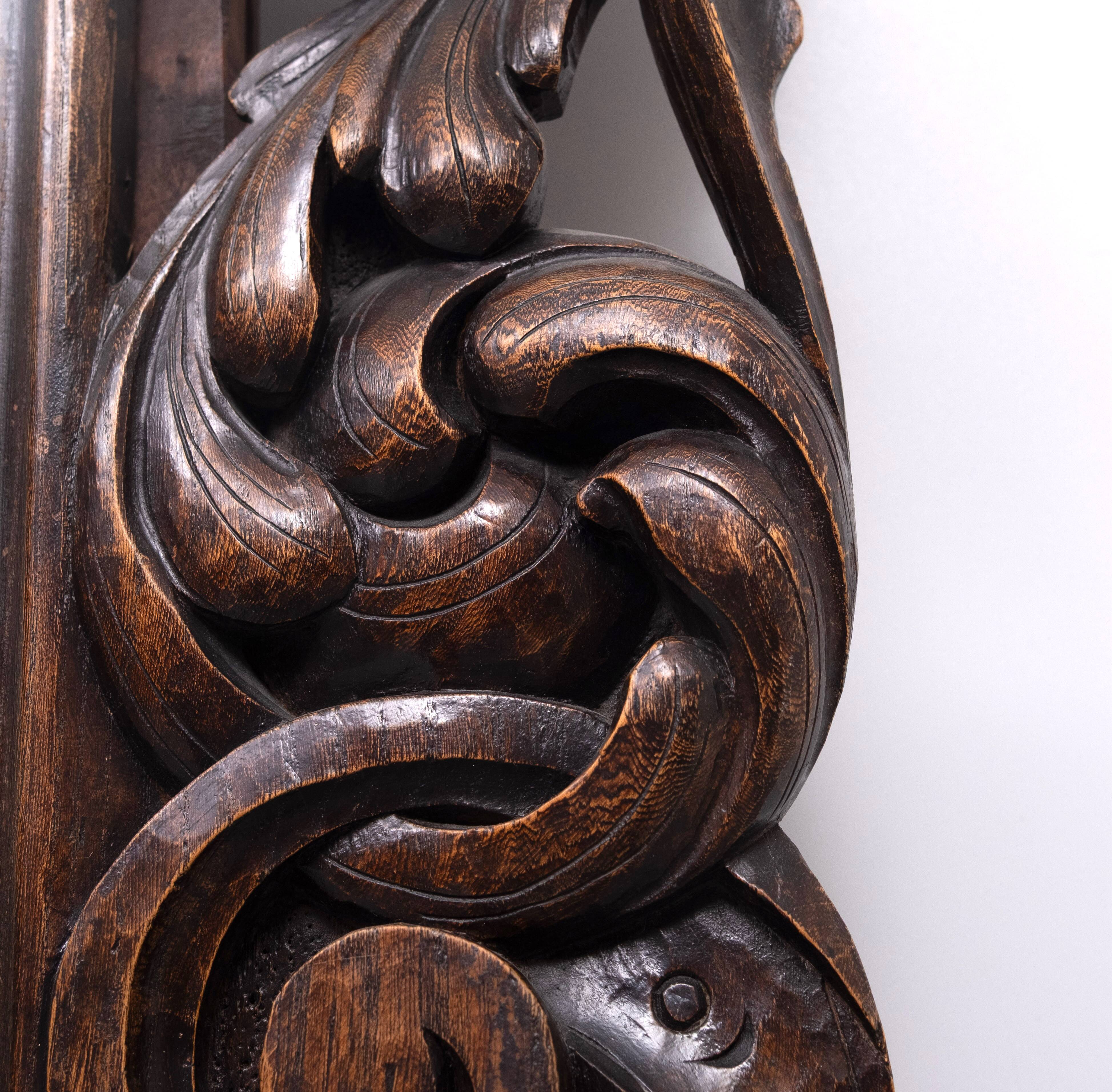 Impressive Monumental 18 Century Antique Cherub Oak mirror Holland
