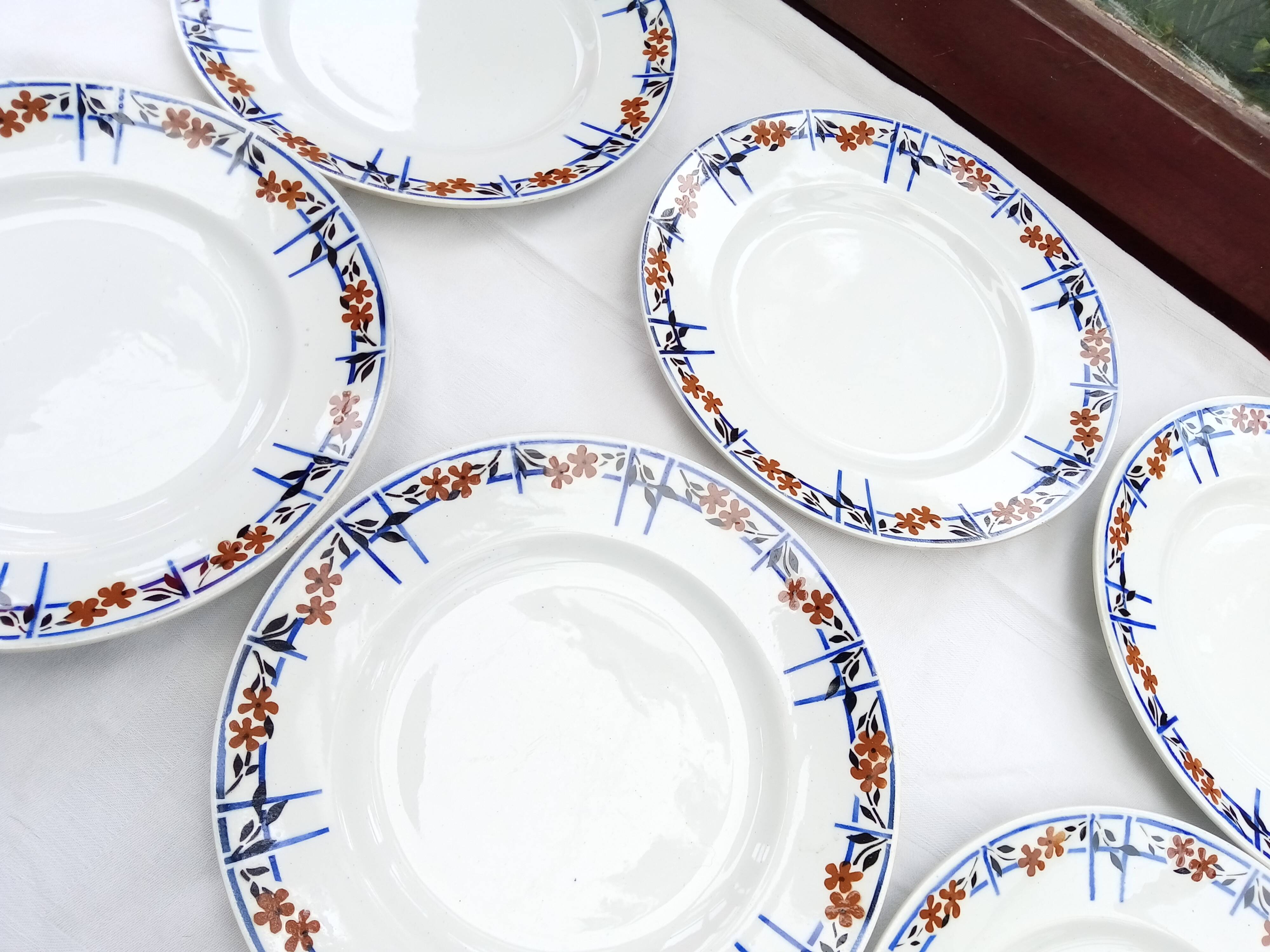 6 old Moulin des loups flat plates