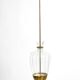 Mid-Century Pendant Lamp by Vereinigte Werkstätten, in Brass and Plexiglass