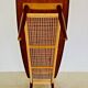 Table basse vintage danoise en teck et rotin des années 1960