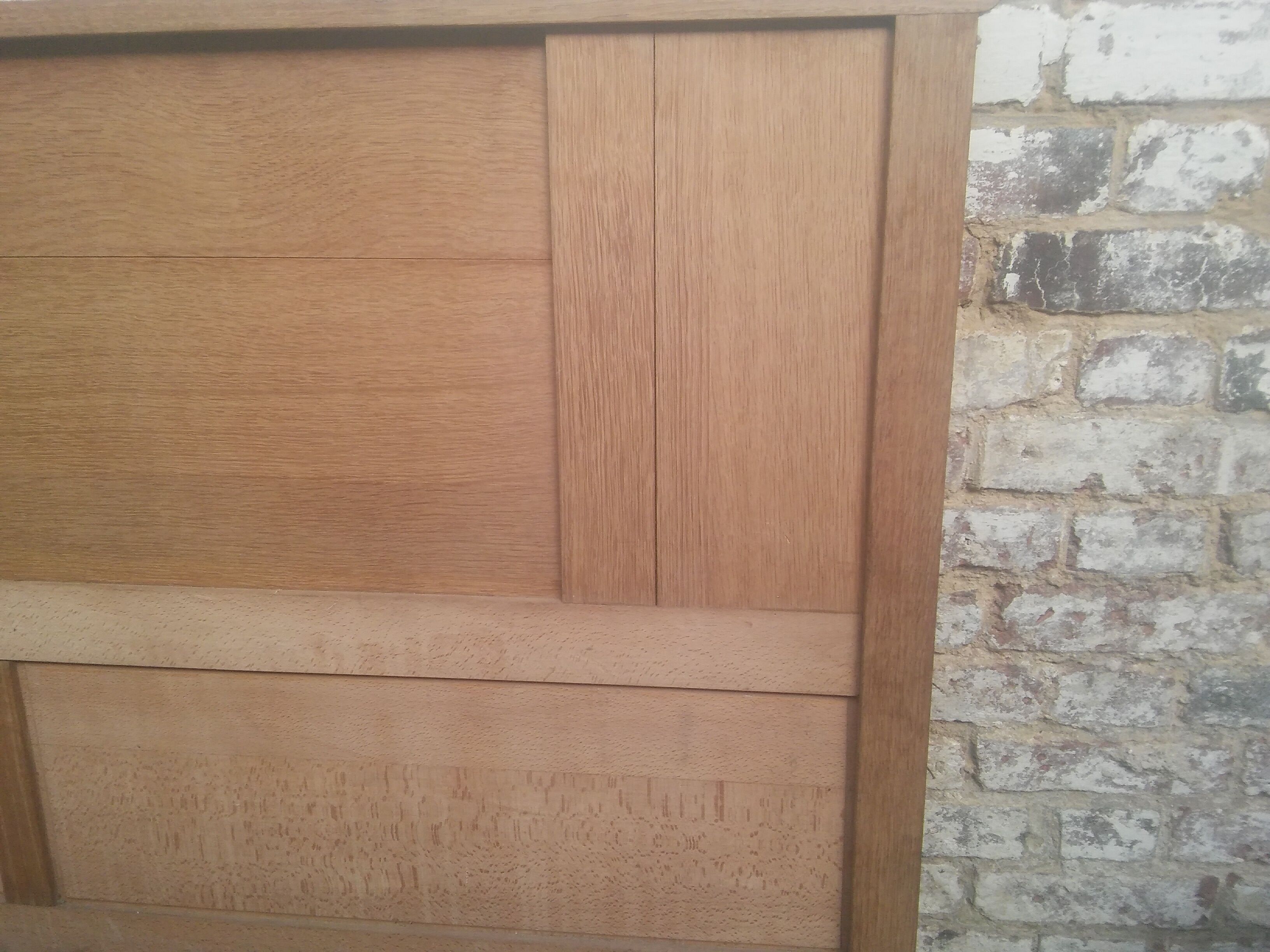 Scandinavian style headboard vintage oak wood 50s