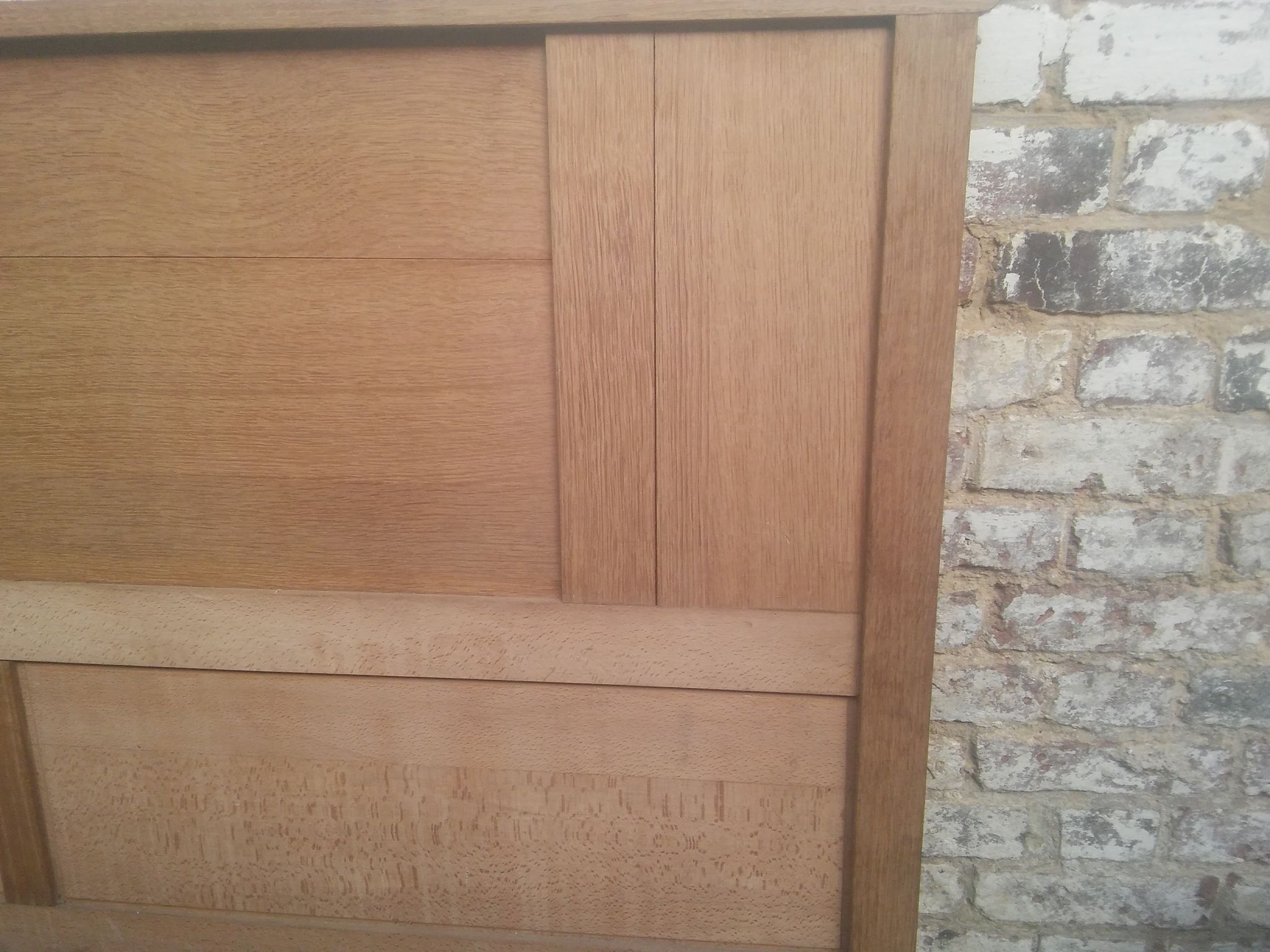 Scandinavian style headboard vintage oak wood 50s