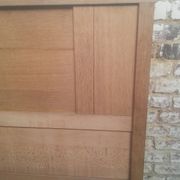 Scandinavian style headboard vintage oak wood 50s