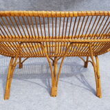 Vintage rattan sofa bench