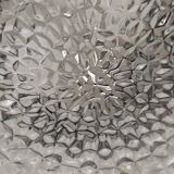 Large round ceiling light in pressed molded glass from the 70s