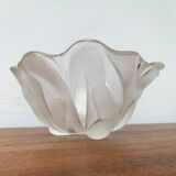 Vintage heavy floral glass bowl from Walther Glas, 1970s.
