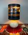 Original vintage ceramic and leather lamp