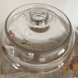 Large crystal jar with floral decoration