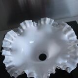 Lampshade in white porcelain bordered navy blue