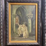 Toile de 1925, moines dans une église