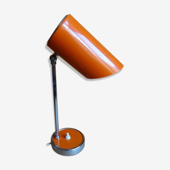 Lampe de bureau en métal orangé années '50'