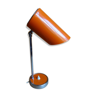 Lampe de bureau en métal orangé années '50'