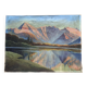 Painting by Andor Kovasits, Sunset on a mountain lake (Austria)