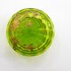 Bonbonnière ancienne en verre vert et fleurs dorées