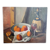 Beautiful still life painting with fruits.