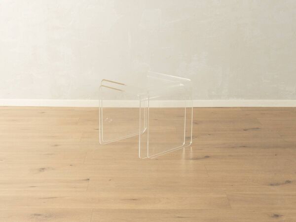 Tables d'appoint minimalistes en verre acrylique transparent, style Space Age, années 1970, ensemble de 2.