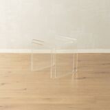 Minimalist side tables made of transparent acrylic glass, Space Age style, 1970s, set of 2