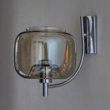 Space age smoked glass wall light 1970s