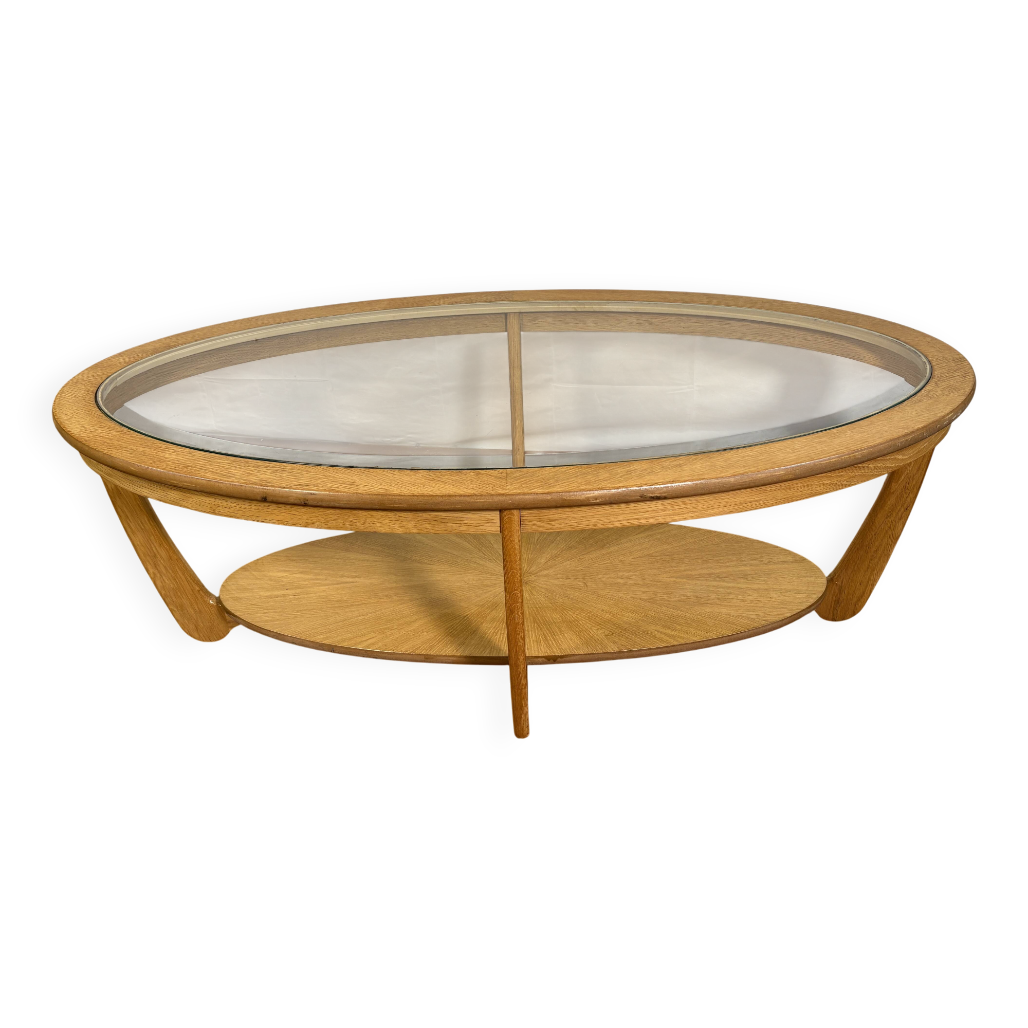 Mid-Century Retro Vintage Oak-Style Coffee Table by Nathan Furniture  Edged