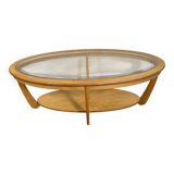 Mid-Century Retro Vintage Oak-Style Coffee Table by Nathan Furniture  Edged