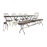 Banc de jardin en fer forgé artisanal