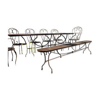 Handcrafted wrought iron garden bench