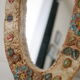 Vallauris ceramic mirror decorated with flowers, circa 1960