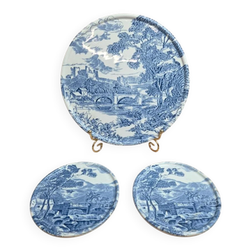 Gien x Enoch Wedgwood Countryside – dessous de plat + 2 dessous de bouteille