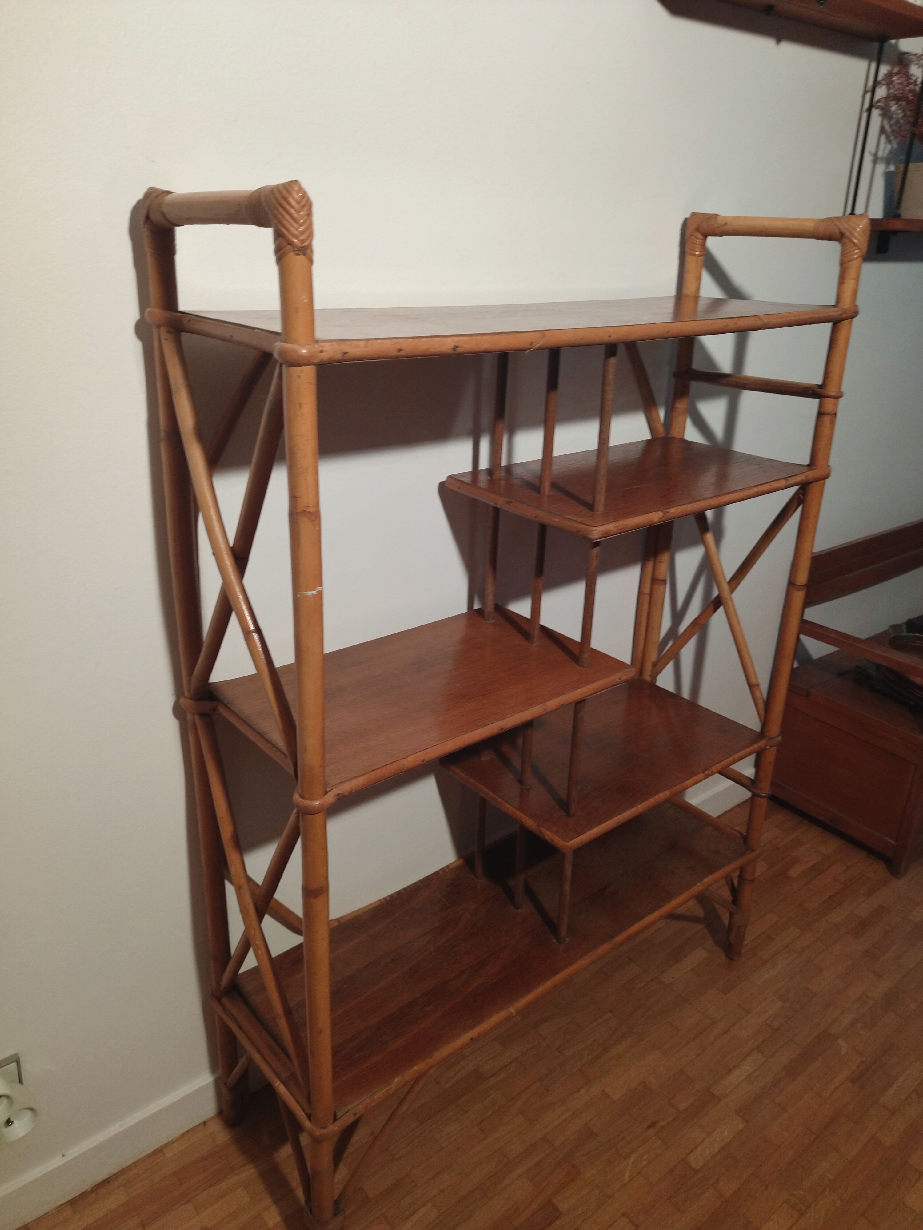 Rattan shelf, 1960s