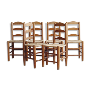 Suite de six chaises - bois