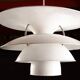Danish brushed metal pendant light, Poulsen "Charlottenborg" model.