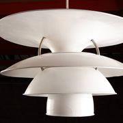 Danish brushed metal pendant light, Poulsen "Charlottenborg" model.
